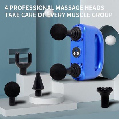 Picture of Massage Gun Double Head Deep Tissue Percussion Muscle Massager For Neck Back Body Relaxation Fitness Fascia Gun Dynamic Therapy